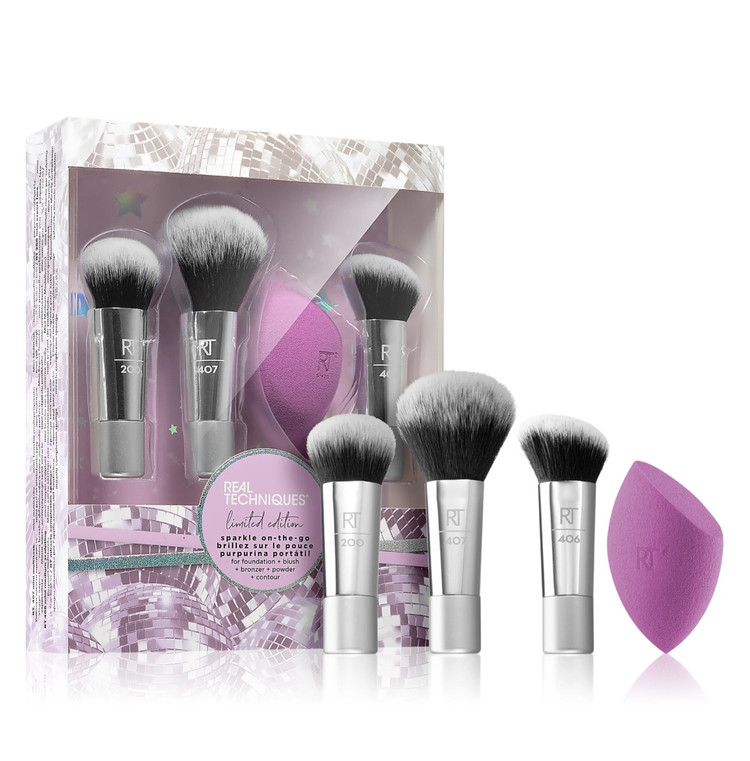 ست براش و اسفنج مسافرتی ریل تکنیک ۴ عددی | Real Techniques Sparkle On The Go Makeup Brush Set