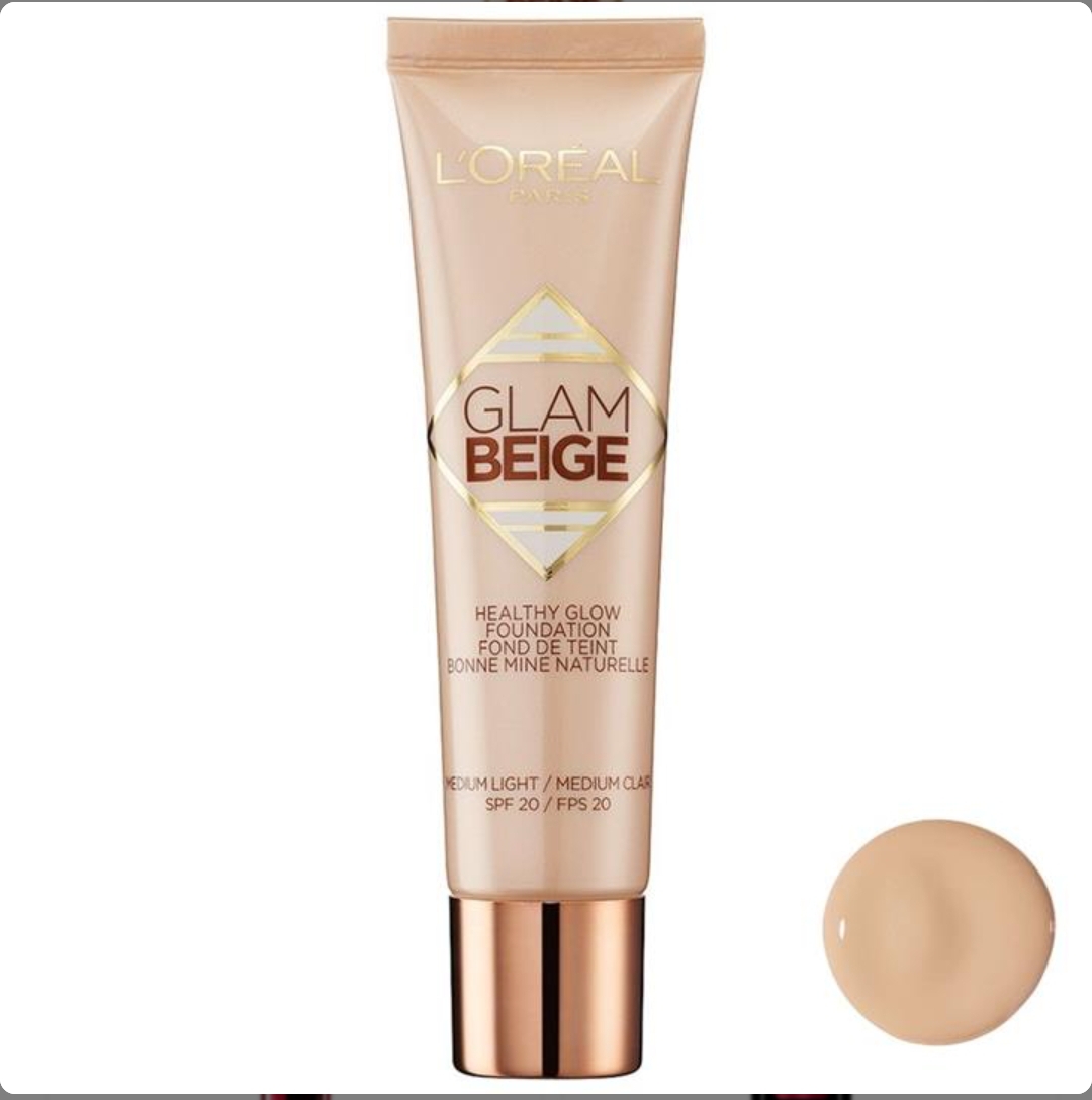 کرم پودر لورال Loreal مدل گلام بژ Glam Beige حجم ۳۰ میل , رنگ spf20 ,light